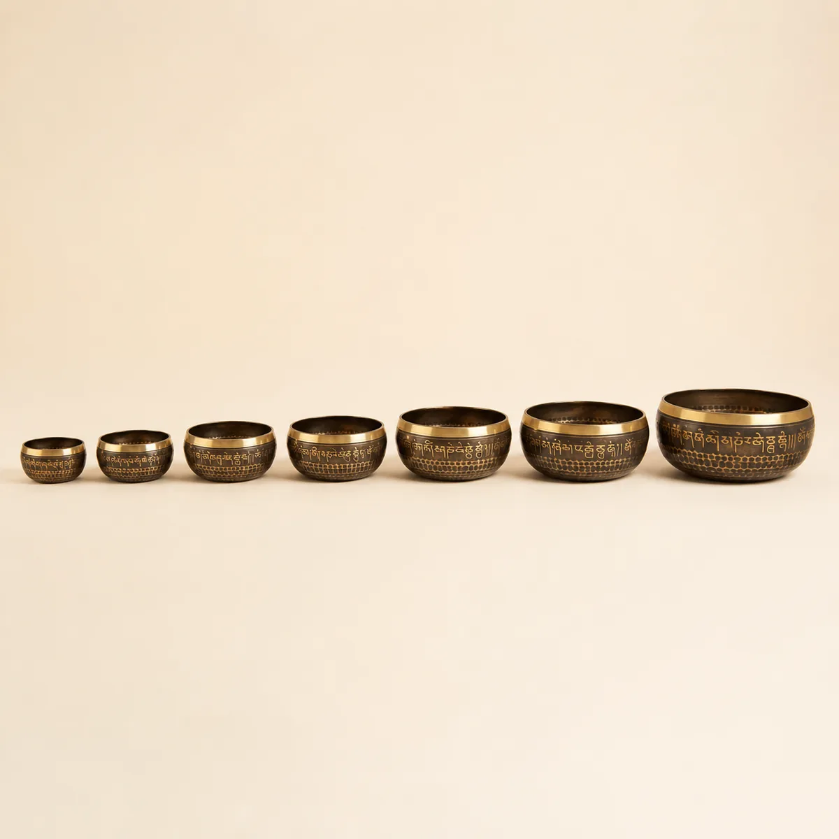 The Nadam range lined up from smallest to largest, showing how diameter grows